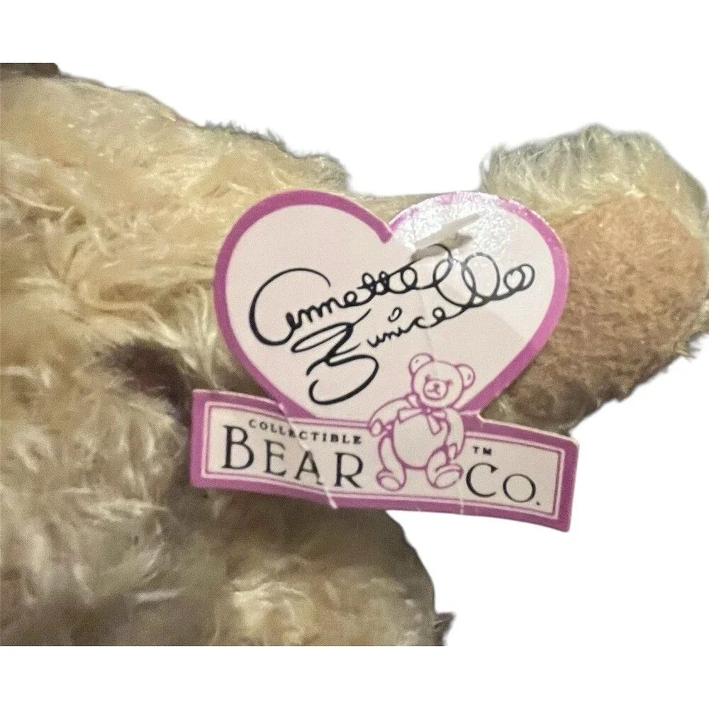 Vintage Annette Funicello Collectible Mohair Teddy Bear Jointed 13 Inch Tags Pin